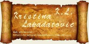 Kristina Lapadatović vizit kartica